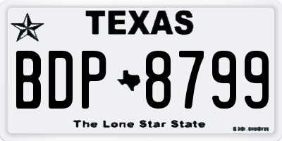 TX license plate BDP8799