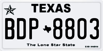 TX license plate BDP8803