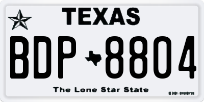 TX license plate BDP8804