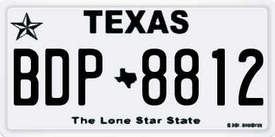 TX license plate BDP8812