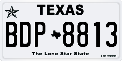 TX license plate BDP8813