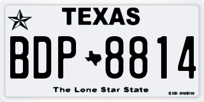 TX license plate BDP8814