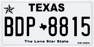 TX license plate BDP8815