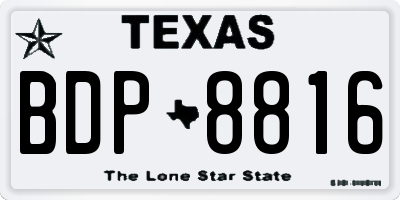 TX license plate BDP8816