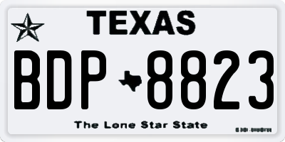 TX license plate BDP8823