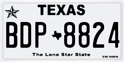 TX license plate BDP8824