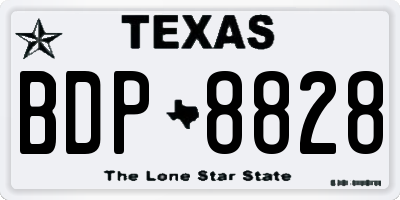 TX license plate BDP8828