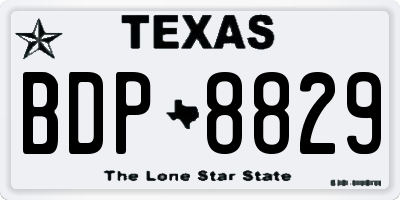 TX license plate BDP8829