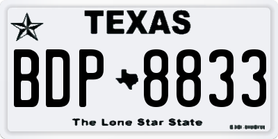 TX license plate BDP8833