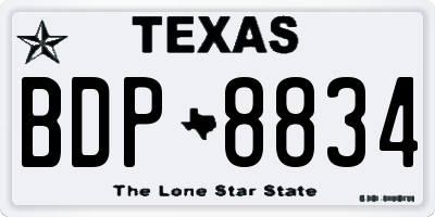 TX license plate BDP8834
