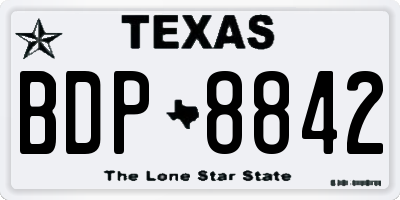 TX license plate BDP8842