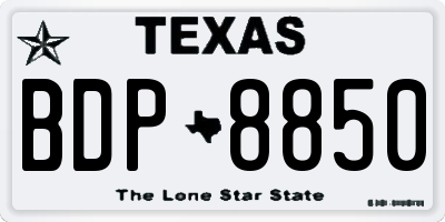 TX license plate BDP8850