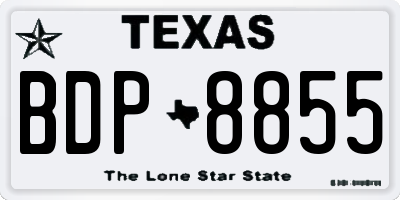 TX license plate BDP8855