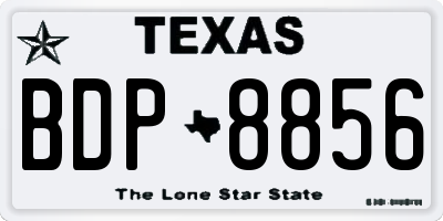 TX license plate BDP8856