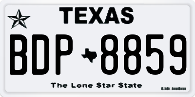 TX license plate BDP8859