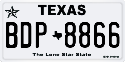 TX license plate BDP8866