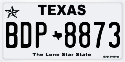 TX license plate BDP8873