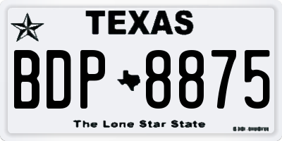 TX license plate BDP8875