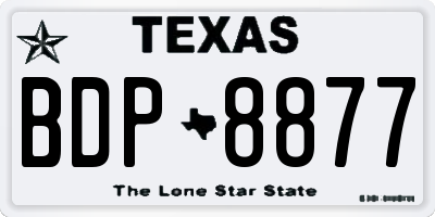 TX license plate BDP8877