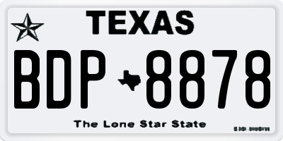 TX license plate BDP8878