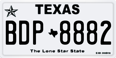 TX license plate BDP8882