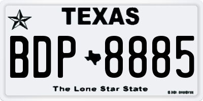 TX license plate BDP8885