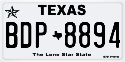 TX license plate BDP8894