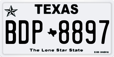 TX license plate BDP8897