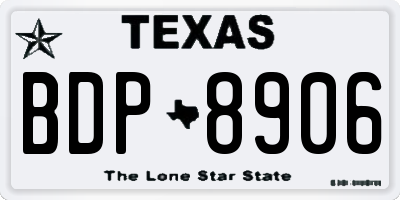 TX license plate BDP8906