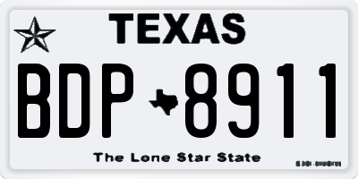 TX license plate BDP8911