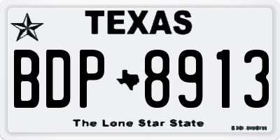 TX license plate BDP8913