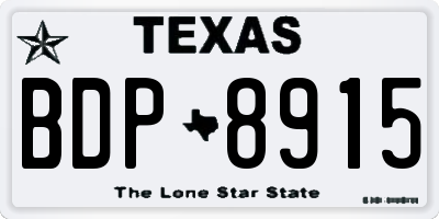 TX license plate BDP8915