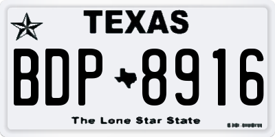 TX license plate BDP8916