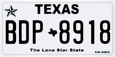 TX license plate BDP8918