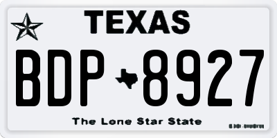 TX license plate BDP8927