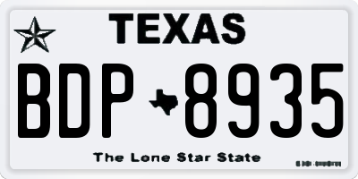 TX license plate BDP8935
