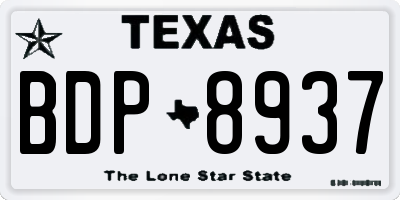 TX license plate BDP8937