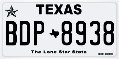 TX license plate BDP8938