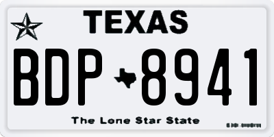 TX license plate BDP8941