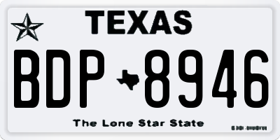 TX license plate BDP8946