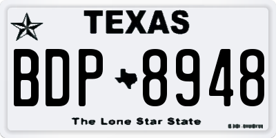 TX license plate BDP8948