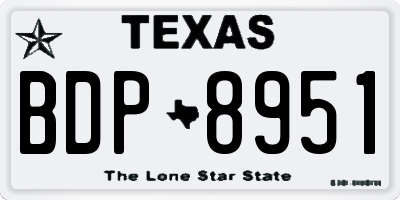 TX license plate BDP8951