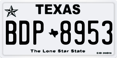 TX license plate BDP8953