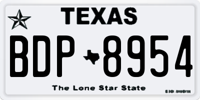 TX license plate BDP8954