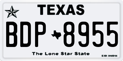 TX license plate BDP8955