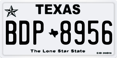 TX license plate BDP8956