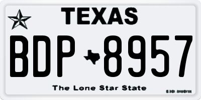 TX license plate BDP8957