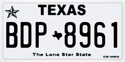 TX license plate BDP8961