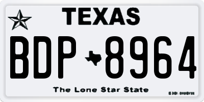 TX license plate BDP8964