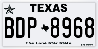 TX license plate BDP8968